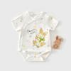 Pure Cotton Short Sleeve Baby Romper - Summer Thin Style for Boys and Girls, One-Piece Triangle Air Conditioning Suit