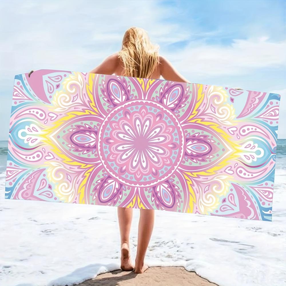 1pc Boho Mandala & Tie Dye Print Quick-Dry Beach Towels Perfect choice for beach vacation party gifts