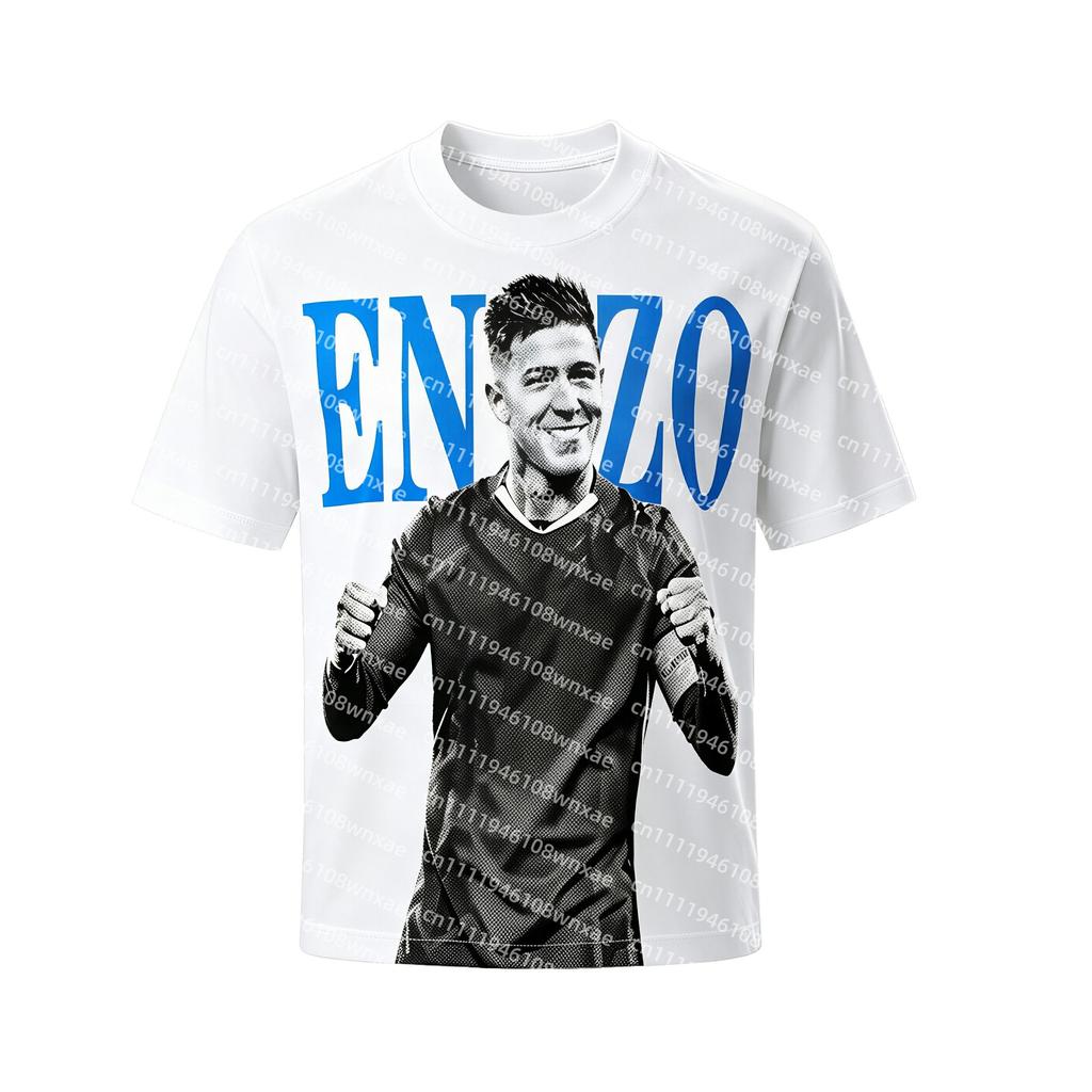 Enzo Character Image Children's And Men's Cotton Soccer T-shirts Sweat-absorbent Kids Football Sports Jersey Parent-child Tshirt