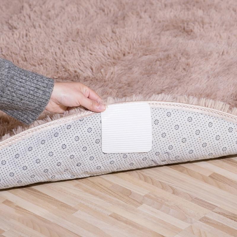  Reusable Carpet Grip Pad Rug Corner Gripper Flattens Edges to Hold Rugs in Place