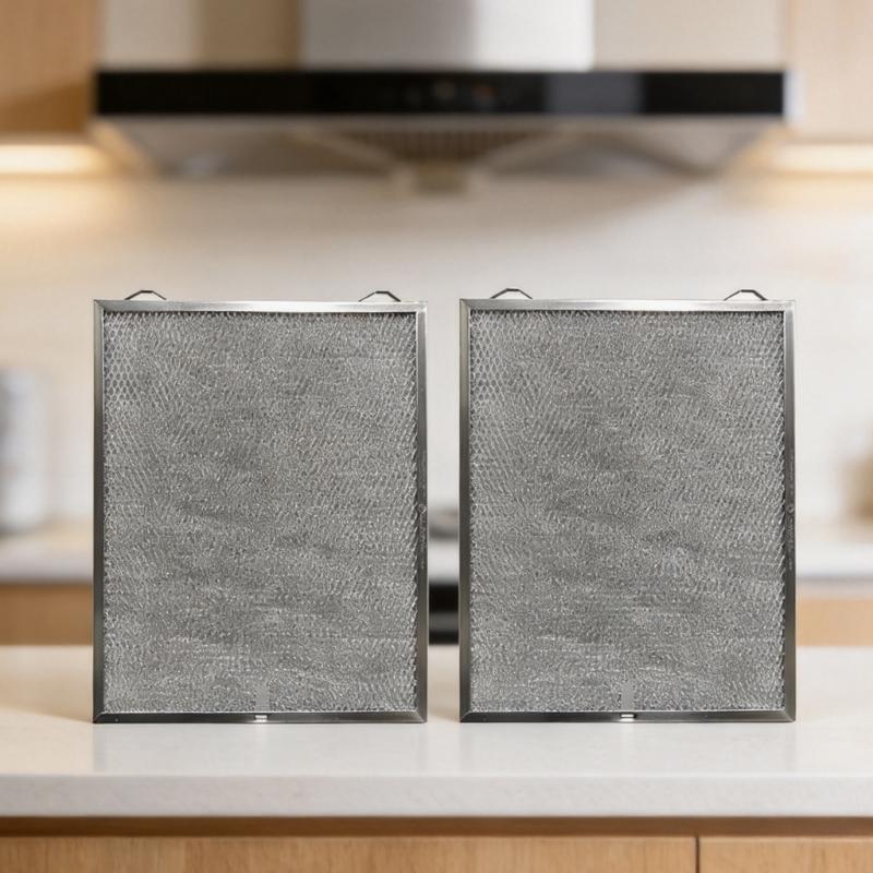 S99010436 Range Hood Filter Replacement, 2 Pack Washable Aluminum Screen Grease Filters for Household Kitchen Hood Upkeep and Daily Care