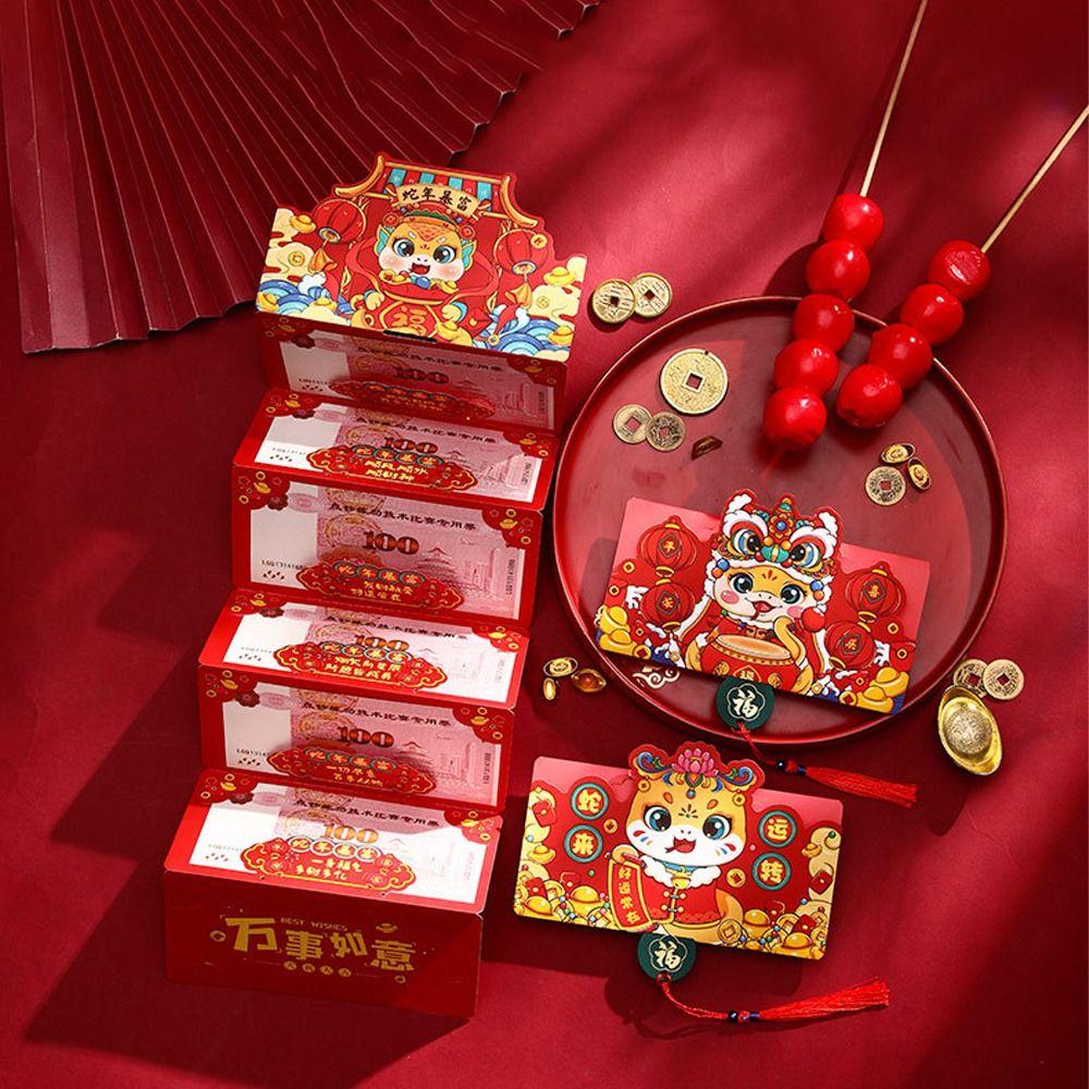 

2/6/10 Slots Snake Year Folded Red Envelope Chinese Style Lucky Money Pockets Party Gifts Style 3