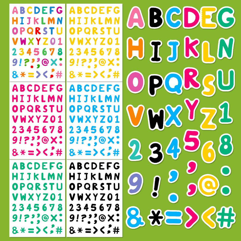 6 PCS/set Rainbow Number Letter Stickers Children's Early Education Educational Toys DIY Puzzle Decorative Stickers Game