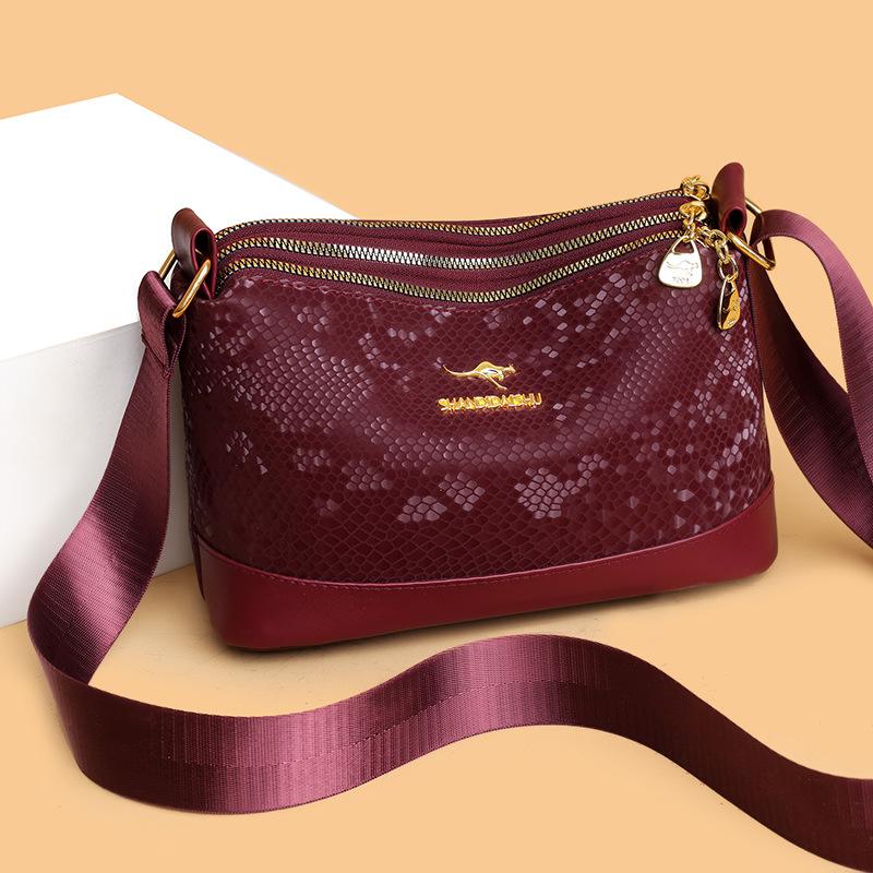 Small Square Bag Crossbody Bag Single-shoulder Fashionable Embossed Bag Large-capacity Three-layer Underarm Bag