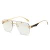 New frameless sunglasses, European and American fashion exquisite double beam trimmed Internet celebrity driving versatile sunglasses