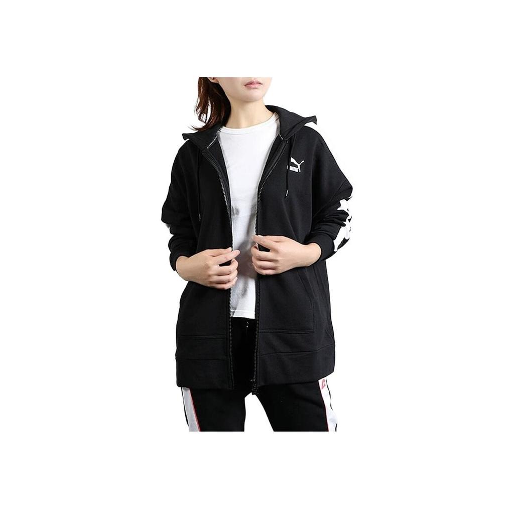 Puma Color Block Zip Hoodie Jacket Women Jackets Black 595924-01