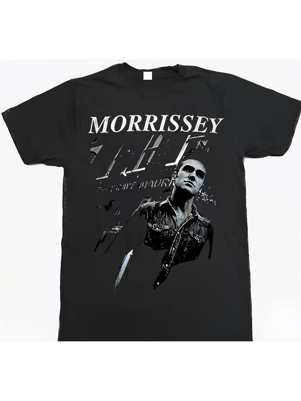 

The Smiths Morrissey Graphic T-Shirt for Men- Black Band Tee with Iconic Portrait& Quote XL