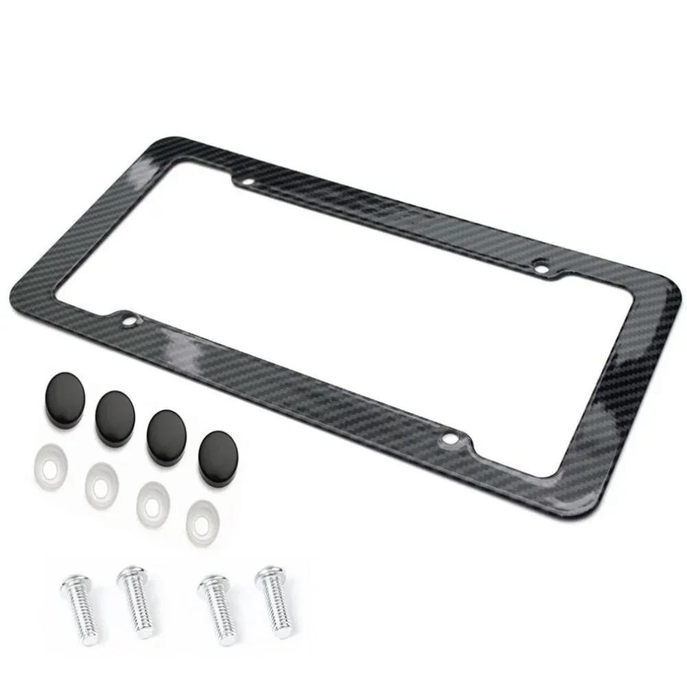 1/2 plastic ABS carbon fiber patterned license plate holder with standard screw kit for license plate frame protection parts License Plate Covers