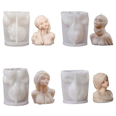 Mädchenporträt Kerzenform Handgemachte Silikonformen Epoxidharzformen Ornamentformen Gussformen Bastelbedarf