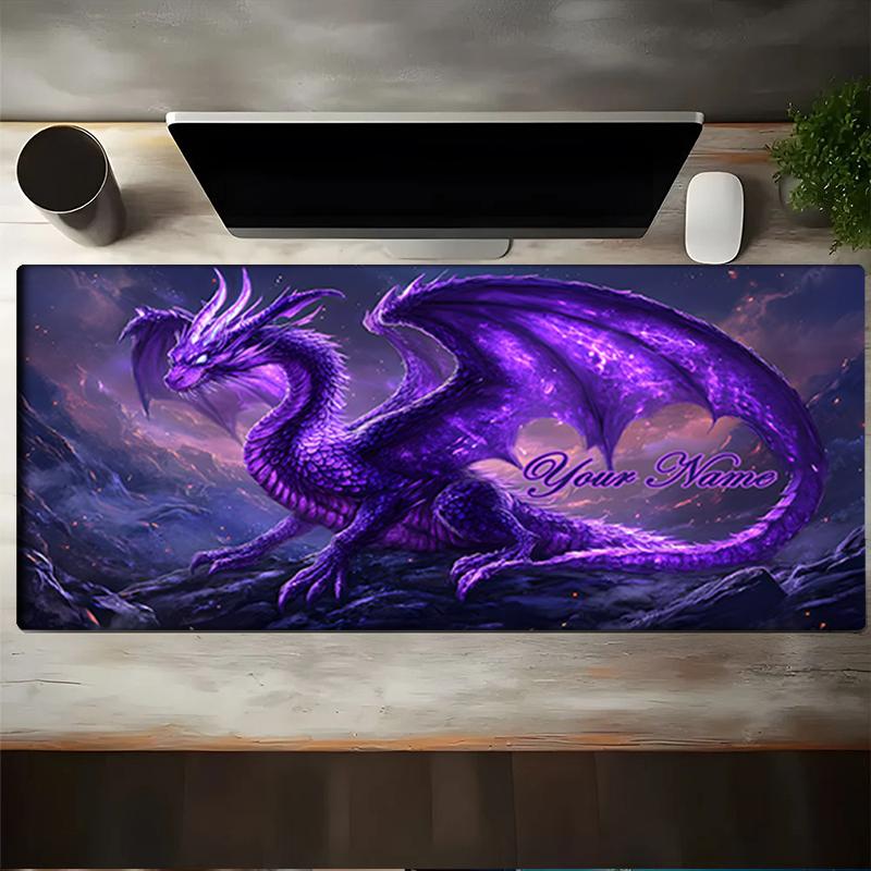 1PC Custom Name Purple Dragon Fantasy Art Mouse pad, keyboard and mouse desk pad, for computer notebook Birthday Gift For Any Room Or Office