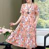 Elegant Women's Summer Sundresses Loose Korean Style Clothes Women New Vintage Print Midi Dress
