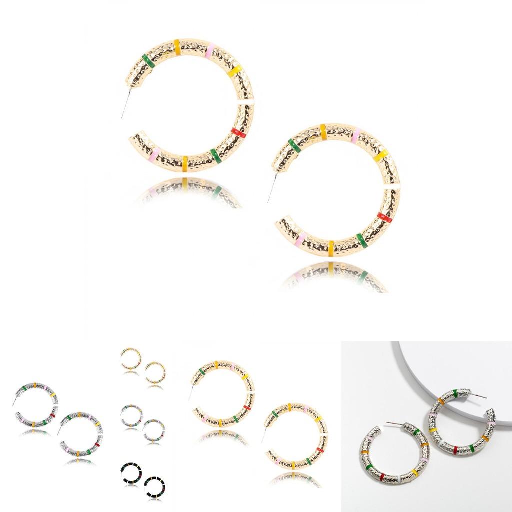 Trendy Fall 2021 Geometric Hoop Earrings In Black Gold And Silver