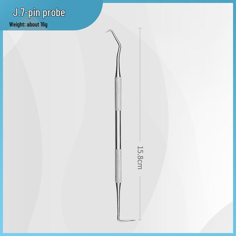 Dentist Tools Set: Stainless Steel Double-Ended Probe, Mouth Mirror, and Teeth Cleaning Kit