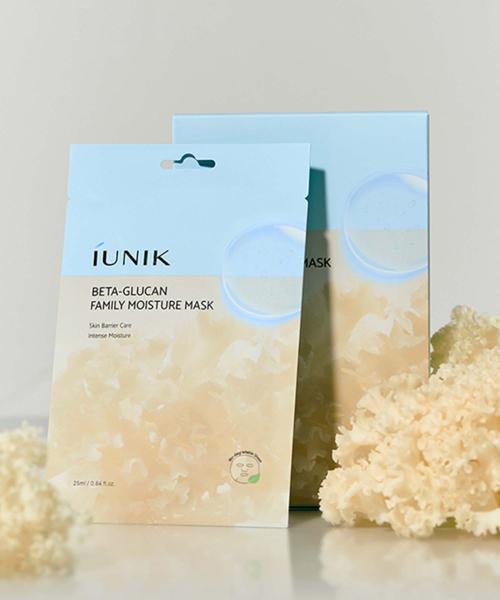 IUNIK Семейная увлажняющая маска с бета-глюканом 10 шт. + Сыворотка с бета-глюканом 15 мл в подарок NONE