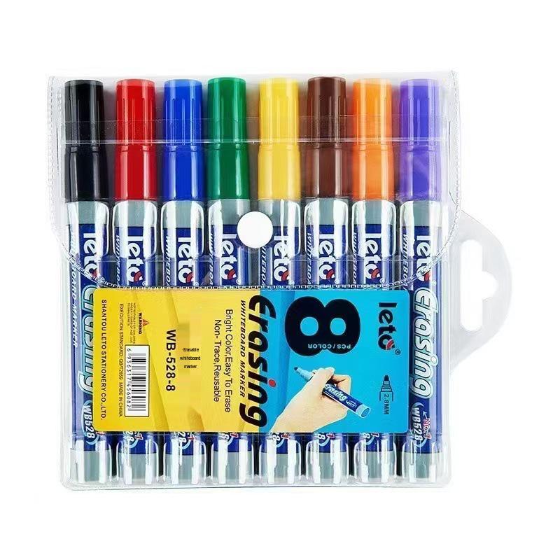 Маркеры для доски Shield, разноцветные, стираемые - Набор из 12 штук, нетоксичные, с толстым концом для учителей и учеников