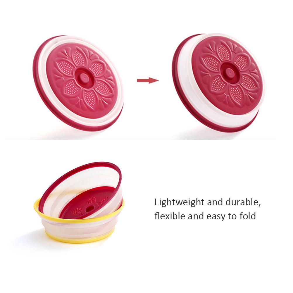 Faltbare Mikrowellenabdeckung Abtropfkorb Obst Gemüse Korb Lebensmittelabdeckung