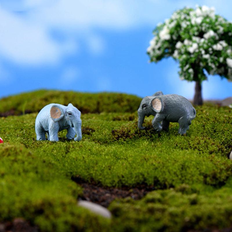 Mini Simulation Elephant Ornament DIY Micro Landscape Accessory Home Decor Ornament 5PC