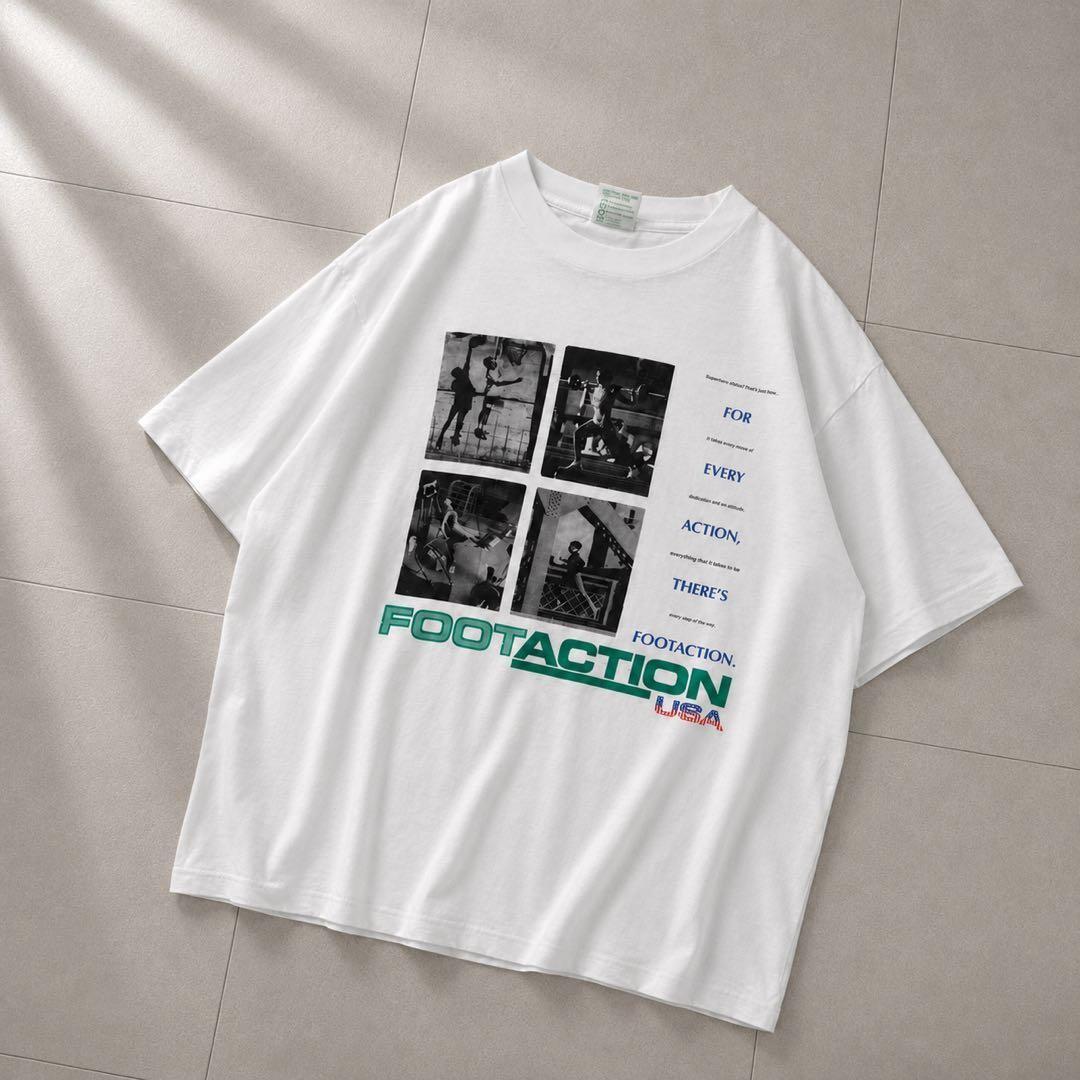 90s FOOTACTION Photo Print T-Shirt L White Single Stitch XL
