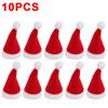 30/1Pcs Mini Santa Hats Christmas Wine Bottle Covers Lollipop Candy Hat Xmas Kids Gifts Navidad Party Table Dinner Decorations
