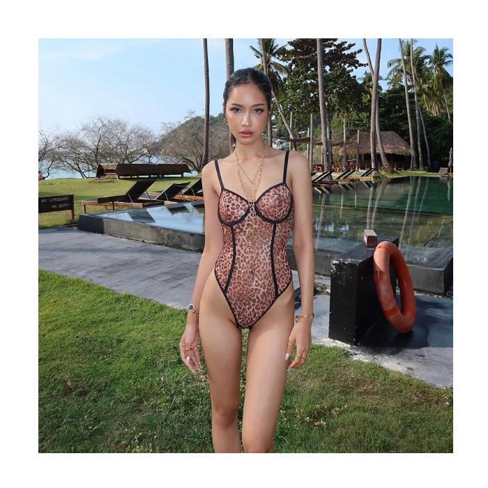 Женский летний комбинезон-майка с леопардовым принтом: Европейский и американский сексуальный стиль для похудения Small цветной печати леопарда