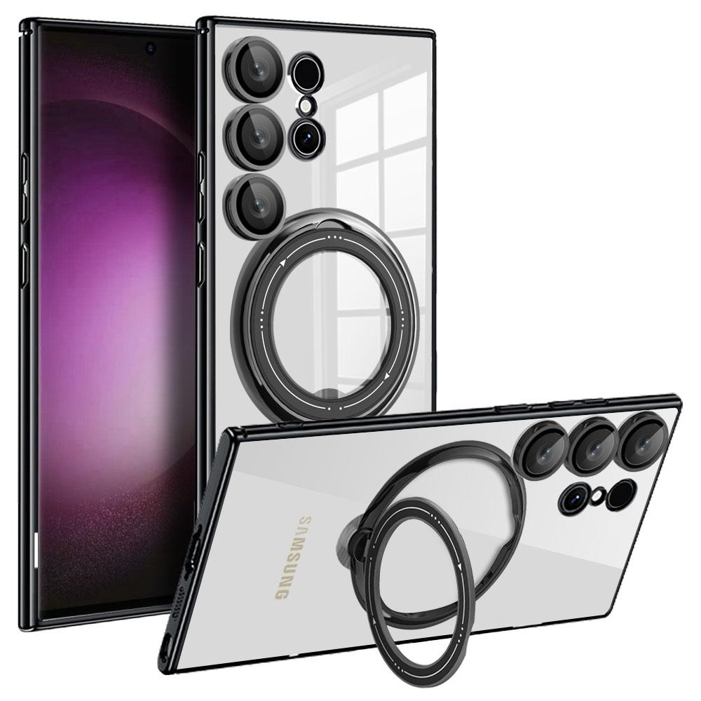 For Samsung Galaxy S24 Ultra Case Kickstand PC+TPU Magnetic Phone Cover