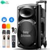 SOAIY 15-inch Portable Outdoor Karaoke Speaker with Dual Mics