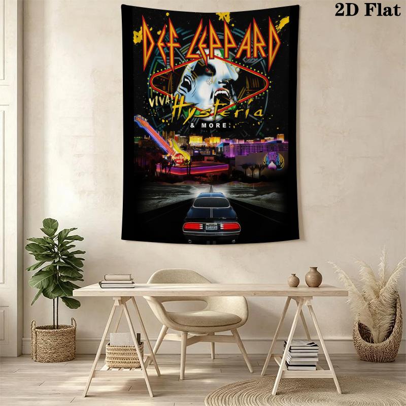 Def Leppard Live Stage Tapestry Background Cloth Fashion Print Christmas Gift Work Of Art Wall Decoration
