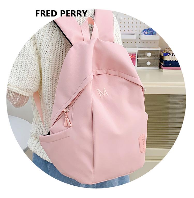 Creamy Yellow Large Capacity Backpack for Junior High and College Girls