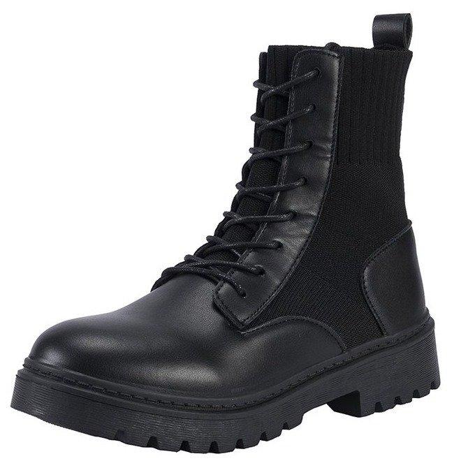 Black Martin Boots Women's 2025 Thick-soled Short Boots Flying Weaving Leisure Sports Lace-up Skinny Boots Children's Tide