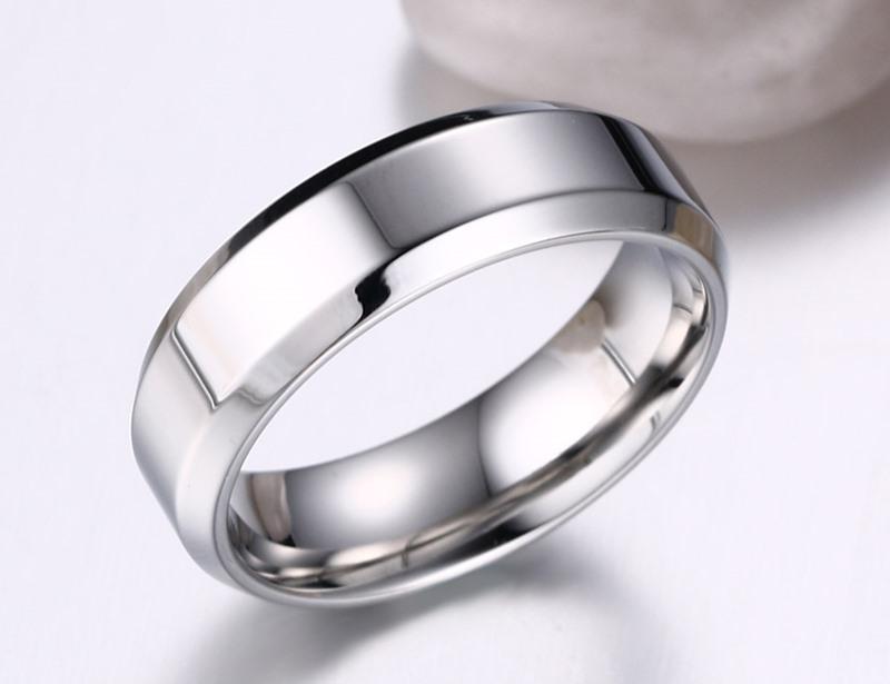 Vnox 6/8mm Plain Ring for Men, Glossy Stainless Steel Basic Wedding Band, Casual Classic Simple Boy Finger Jewelry #6 -#13