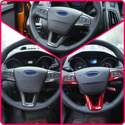 Uhlíkové vlákno z ABS laku Auto Dekorácia volantu Nálepka s flitrami pre Ford Focus 4 MK4 2014 2015 2016 2017