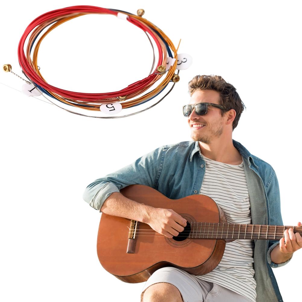 6Pcs/Set Acoustic Guitar Strings Folk Guitar Strings Acoustic Guitar Copper Core Strings Kit Musical Instrument Accessories China Mainland