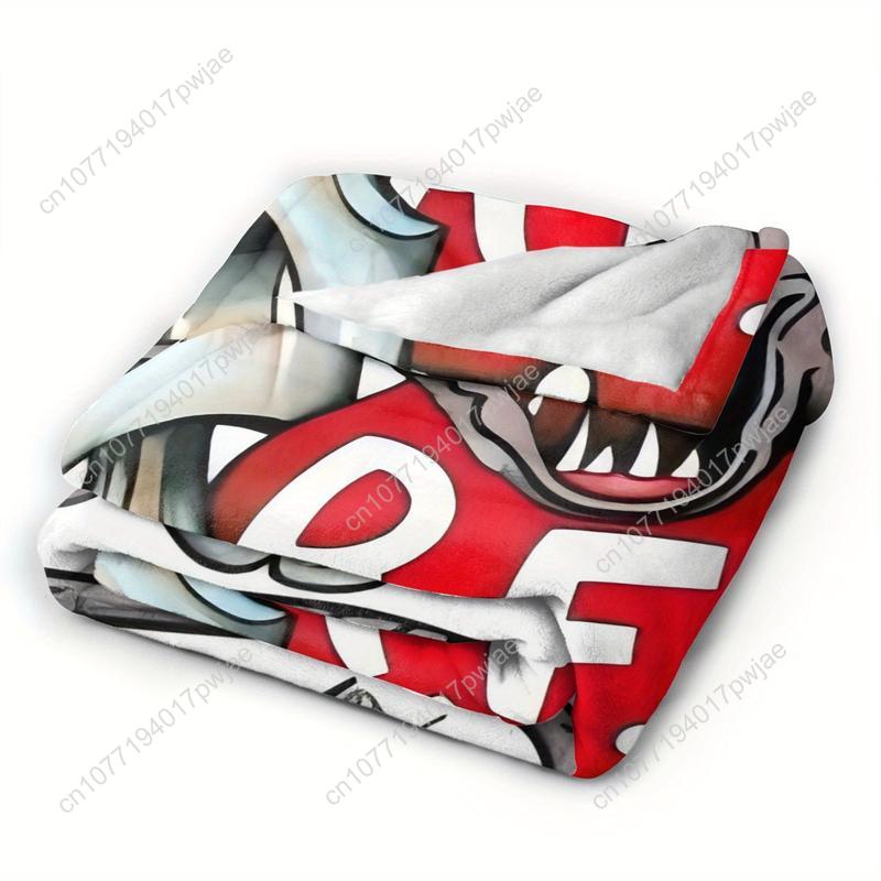 Rat Fink Cartoon Pattern Flannel Blanket - Suitable for Sofas Beds Offices In All Seasons Comfortable Custom Blankets