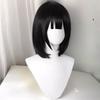 Girl Wearing Cos-style Short Straight Wig Pompadour-style JK Wig for Daily Wear or Anime Cosplay Wigs
