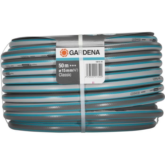 GARDENA Classic Garden Hose – Length 50m – Ø15mm – High Pressure Resistance: 22 Bar Maximum – 12 Year Warranty