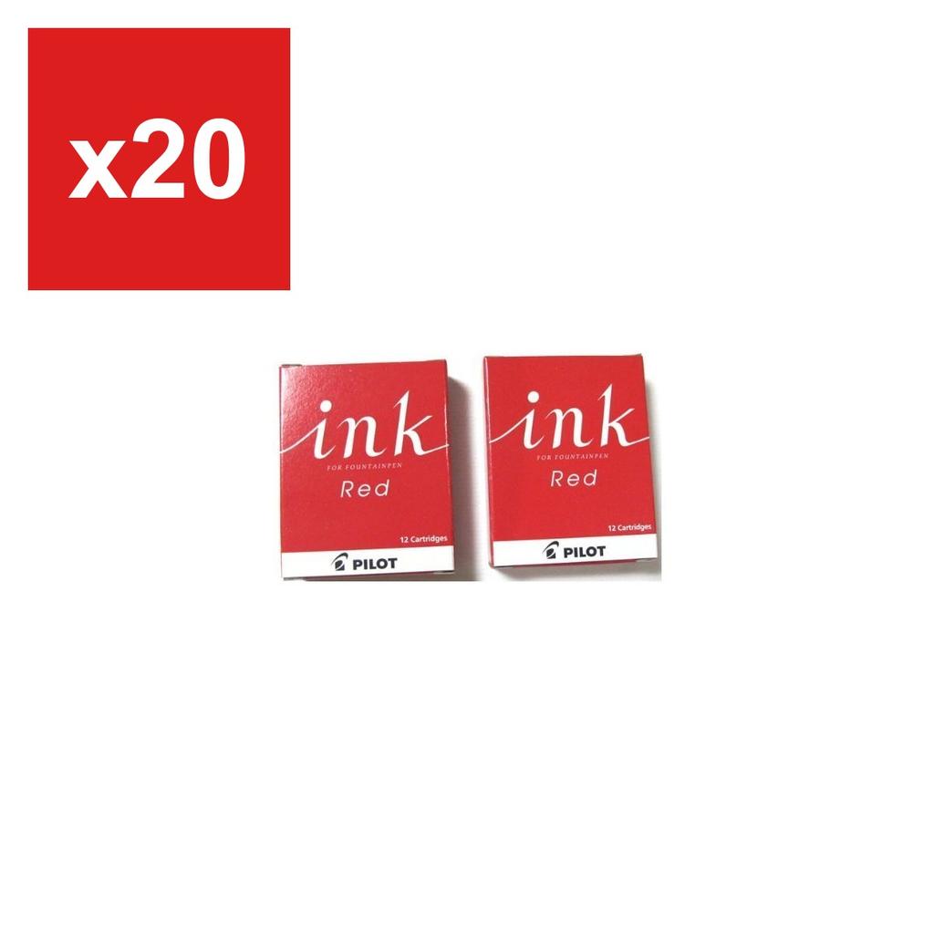 Pilot Fountain Pen Ink Cartridges IRF-12S-R, Red, 2 Boxes
