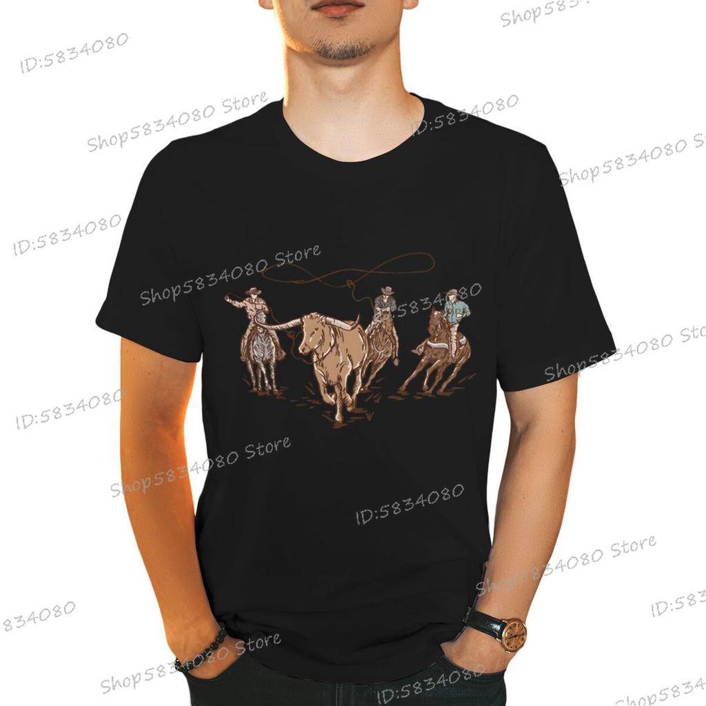 90s Vintage Cowboy TShirts Tops Retro Rodeo Outfit Gifts TieDye Fashion Summer Clothes Wild West Cowboy Short Sleeve Tshirt