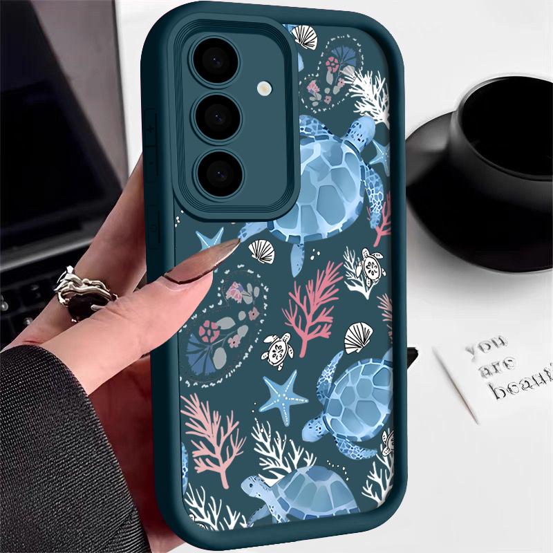 Cute Turtle Soft Case For Samsung Galaxy S25 Edge S24 S25 S23 S22 Ultra S24 FE A56 A55 A54 A36 A15 A25 A16 A26 5G Phone Cover