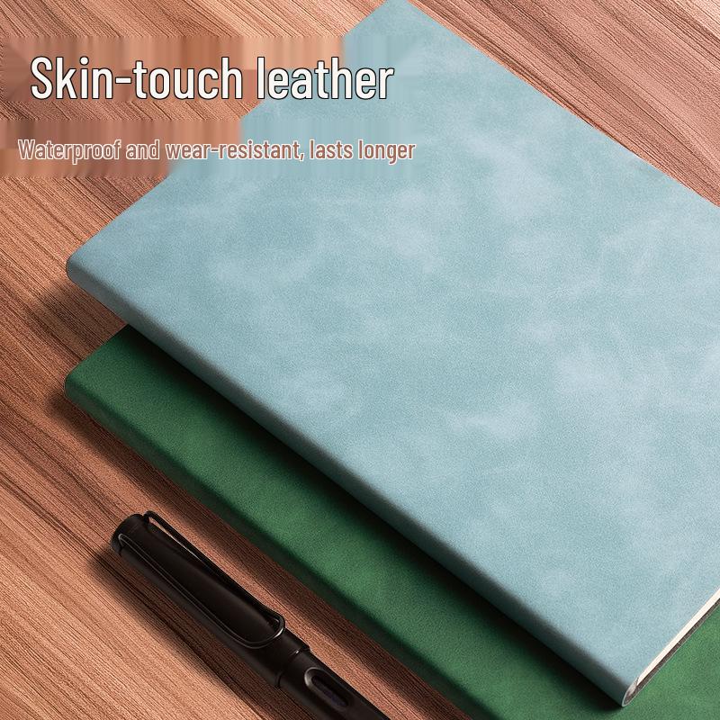 A5 Leather Cover Notebook - Minimalist Planner for University Students