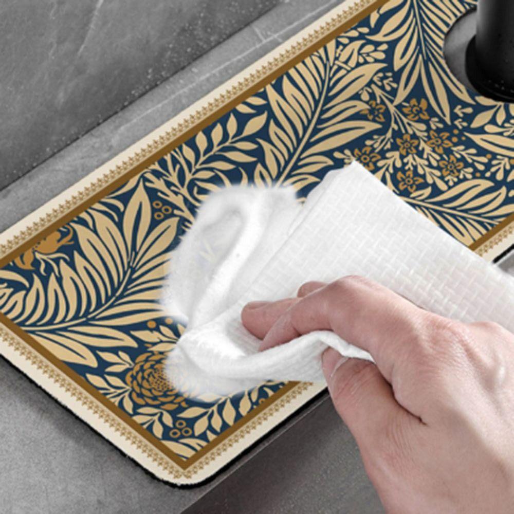 Non-Slip Faucet Draining Mat Self Absorbent Drying Mat Countertop Sink Protector  Home Kitchen