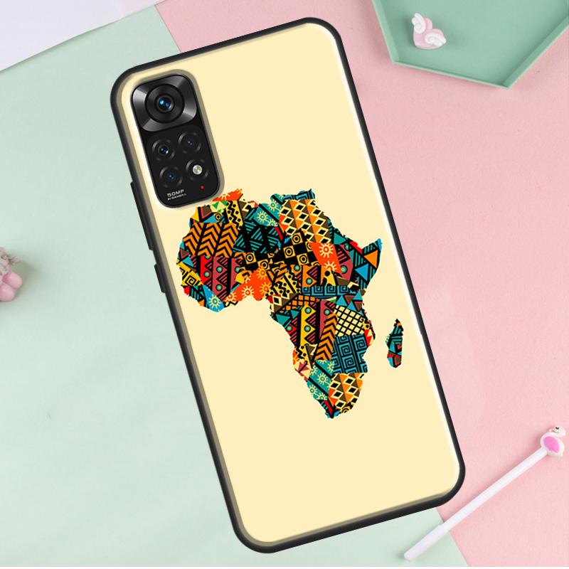 Africa Map Geography Painted For Redmi Note 12 Pro Plus Cover For Redmi Note 10 8 9 11 Pro 12S 11S 10S 9S 9C 10C 12C Case