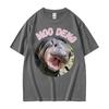 Moo Deng Bouncy Pig in Thai Picture The Cute Baby Hippo Funny Meme T Shirts Unisex Women Casual 100 Cotton Oversized Tshirt Tops