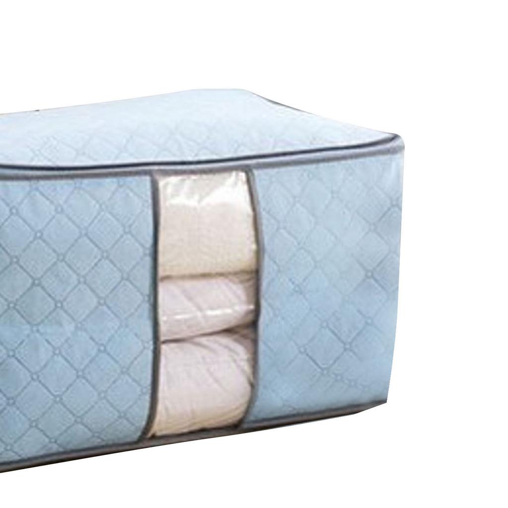 5Pcs Clothing Folding Storage Bag Dustproof Quilt Organizer Non Woven Fabric Large Size Blue