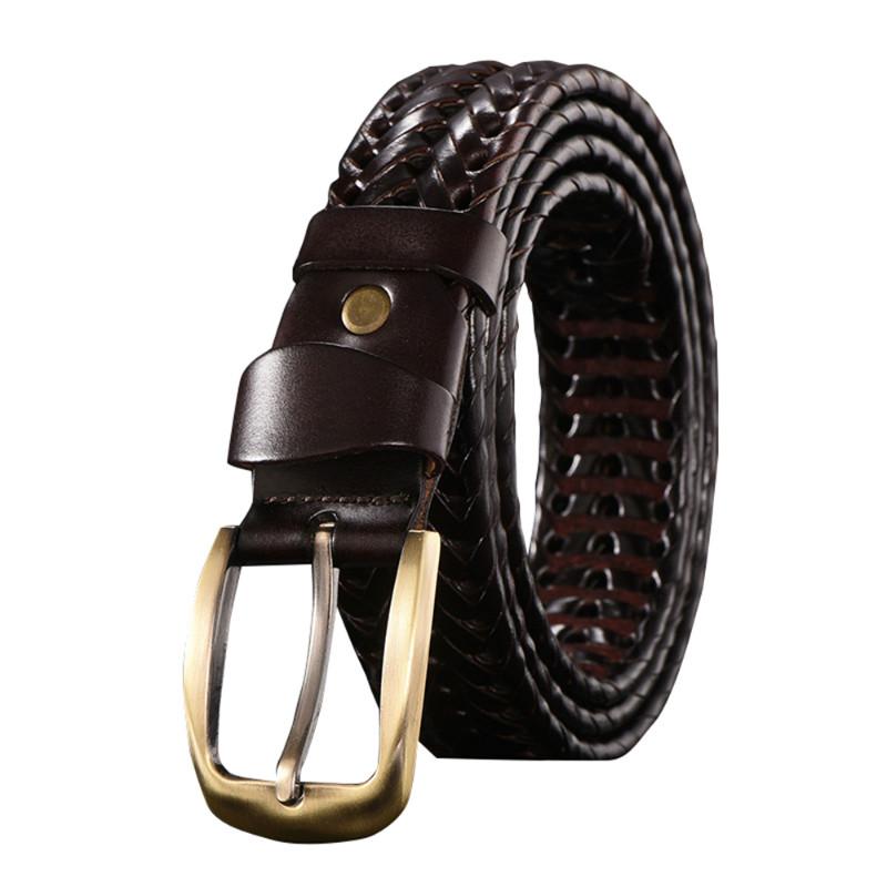 Nowy Pasek Męski Pasek Skórzany Ręcznie Tkany Casualowy Dziki Prosty Modny Pasek