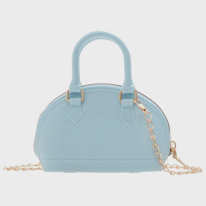 

Женская сумка-кошелек Candy Color Mini Jelly Crossbody и кошелек для монет - новый дизайн Shell 2025 светло-синий