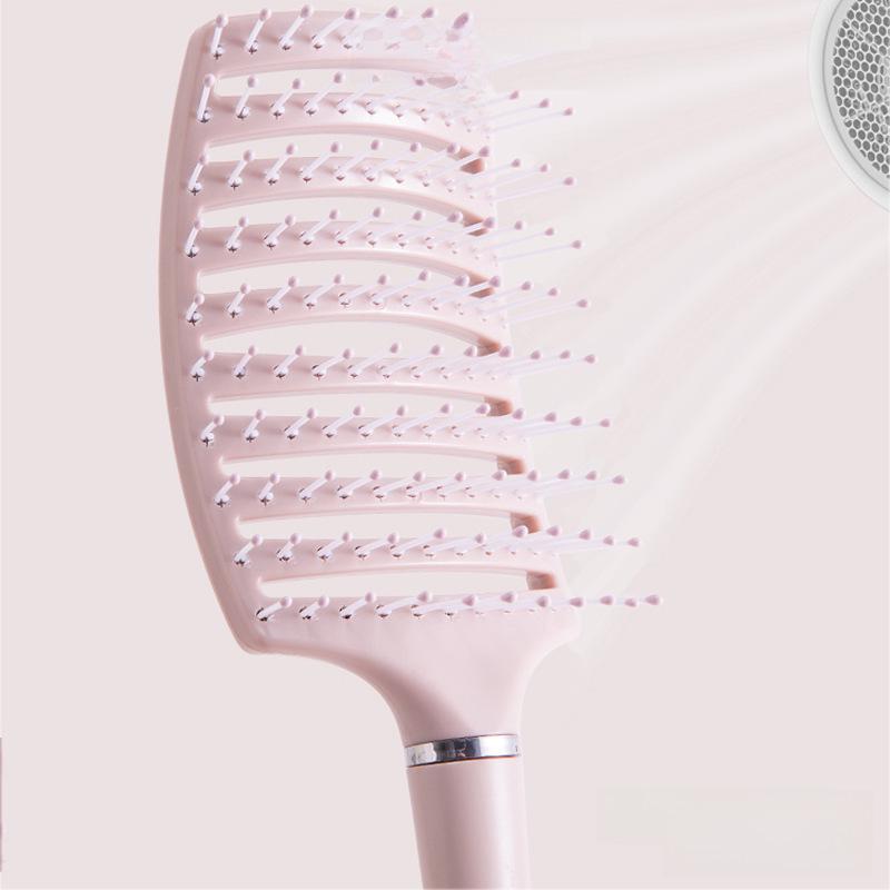 Macaron Arc Hollow Hair Comb for Fluffy Style and Scalp Massage