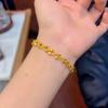 Gold Interlocking Circle Disco Bead Bracelet – Women's Luxurious Starry Sky Design