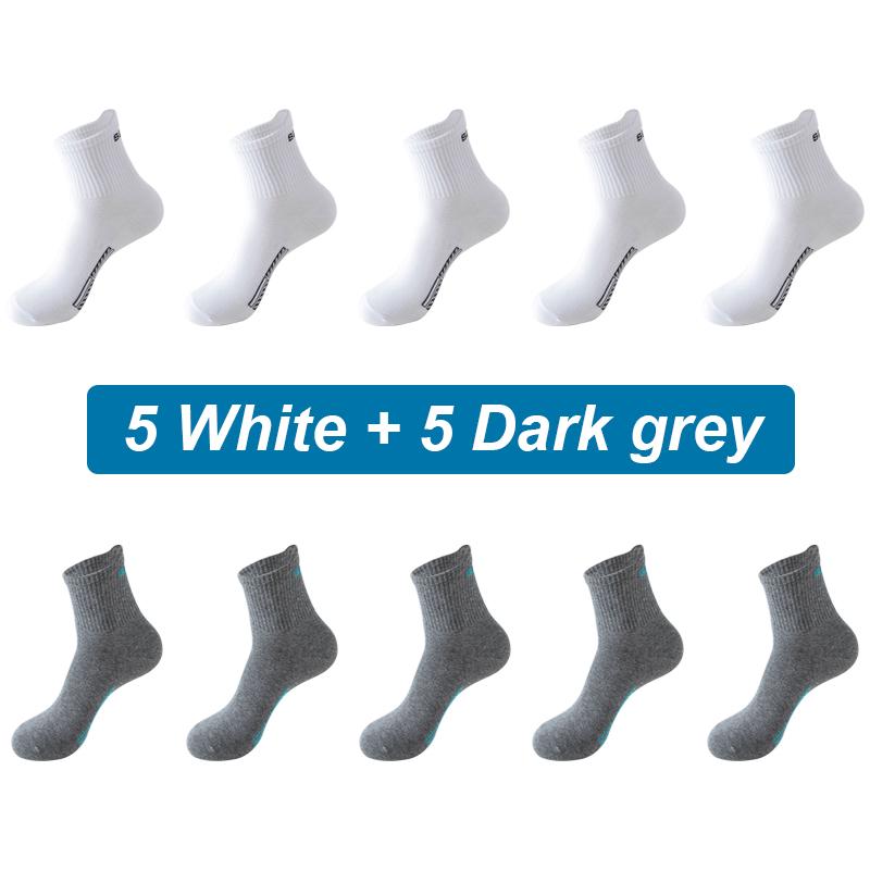 10 pares novos meias masculinas de algodão orgânico respirável meias esportivas casuais atléticas primavera verão para masculino plus size EUR38-45