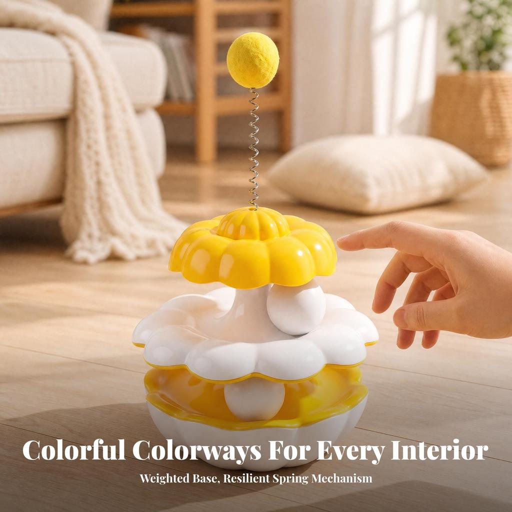 Interactive Cat Toy Flower-Shaped Tumbler Enrichment