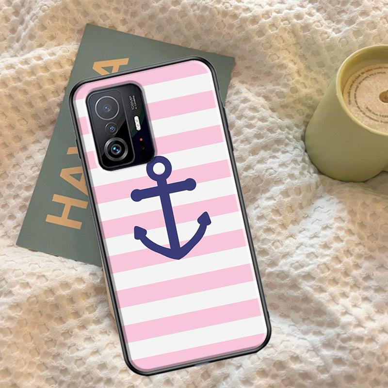Stripes Anchor Boat Ship Cover For Xiaomi 12T 11T Pro 12 13 Lite Case For POCO X5 X3 Pro X4 F4 GT F3 M5s F5 Pro Coque